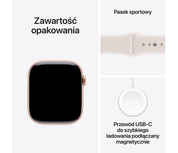 APPLE Watch Series 11 GPS 46mm Aluminiowa koperta (różowe złoto)/ Sportowy pasek (łagodny róż) - rozmiar S/M - 1362407 - zdjęcie 8